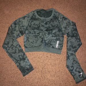 Gymshark Adapt Camo Seamless Longsleeve - Dark Green